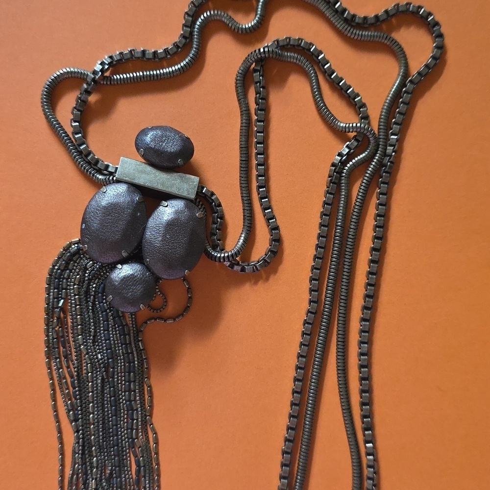 Silpada Leather Together 30 Long Necklace Brass Leather KRN0015 - Picture 4 of 7